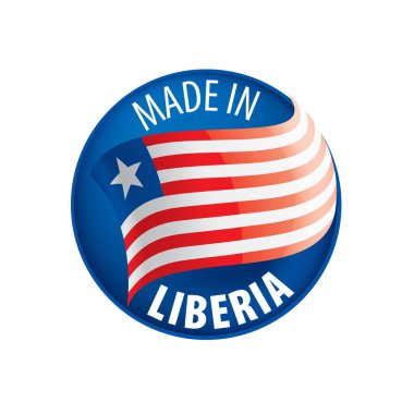 Liberya bayrağı, beyaz bir arka plan üzerinde vektör çizim.