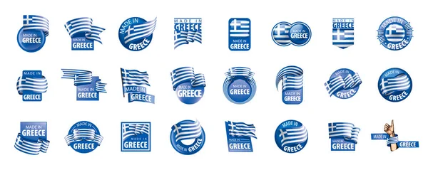 Vlag van Griekenland, vectorillustratie op een witte achtergrond. — Stockvector