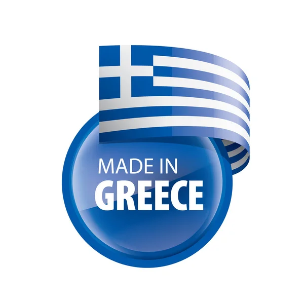 ギリシャの国旗は、白の背景にベクトル画像. — ストックベクタ