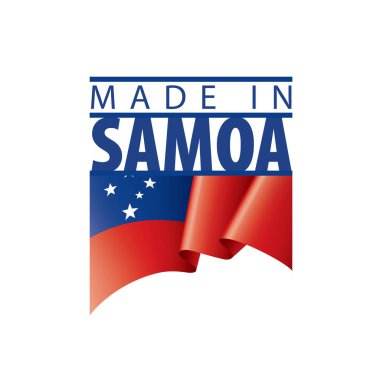 Samoa bayrağı, beyaz arkaplanda vektör illüstrasyonu.