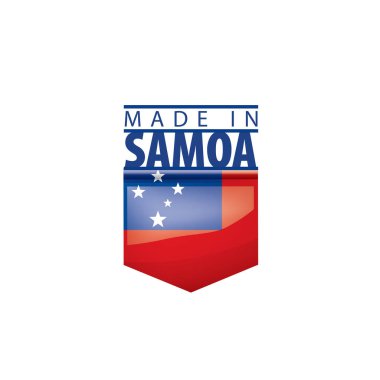 Samoa bayrağı, beyaz arkaplanda vektör illüstrasyonu.