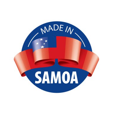 Samoa bayrağı, beyaz arkaplanda vektör illüstrasyonu.