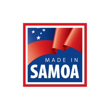 Samoa bayrağı, beyaz arkaplanda vektör illüstrasyonu.