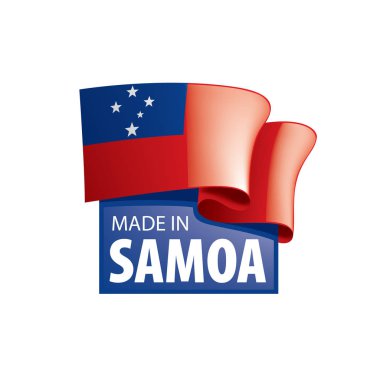 Samoa bayrağı, beyaz arkaplanda vektör illüstrasyonu.