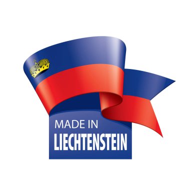 Lihtenştayn bayrağı, beyaz arkaplanda vektör illüstrasyonu.