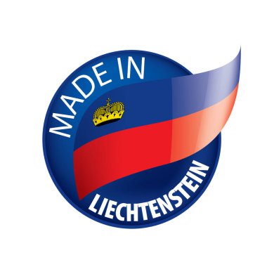 Lihtenştayn bayrağı, beyaz arkaplanda vektör illüstrasyonu.