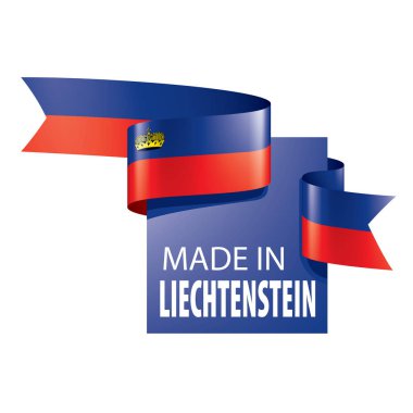 Lihtenştayn bayrağı, beyaz arkaplanda vektör illüstrasyonu.