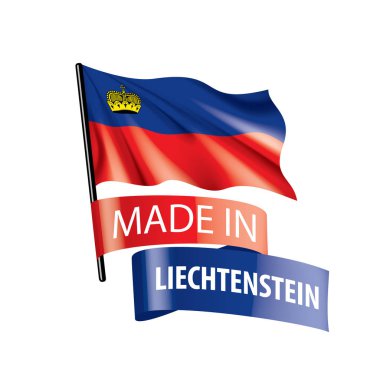 Lihtenştayn bayrağı, beyaz arkaplanda vektör illüstrasyonu.