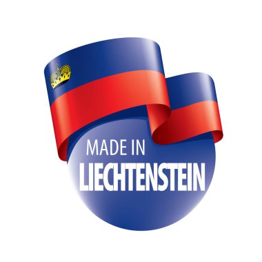 Lihtenştayn bayrağı, beyaz arkaplanda vektör illüstrasyonu.