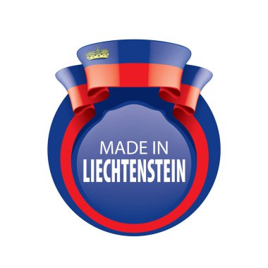 Lihtenştayn bayrağı, beyaz arkaplanda vektör illüstrasyonu.