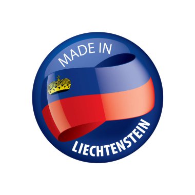 Lihtenştayn bayrağı, beyaz arkaplanda vektör illüstrasyonu.