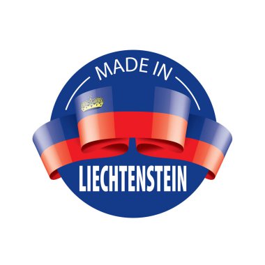 Lihtenştayn bayrağı, beyaz arkaplanda vektör illüstrasyonu.