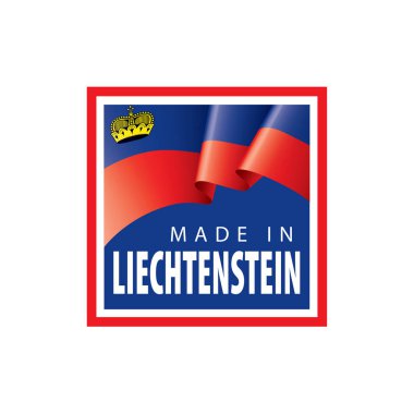 Lihtenştayn bayrağı, beyaz arkaplanda vektör illüstrasyonu.