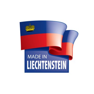 Lihtenştayn bayrağı, beyaz arkaplanda vektör illüstrasyonu.