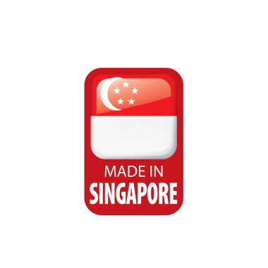 Singapur bayrağı, beyaz arkaplanda vektör illüstrasyonu.