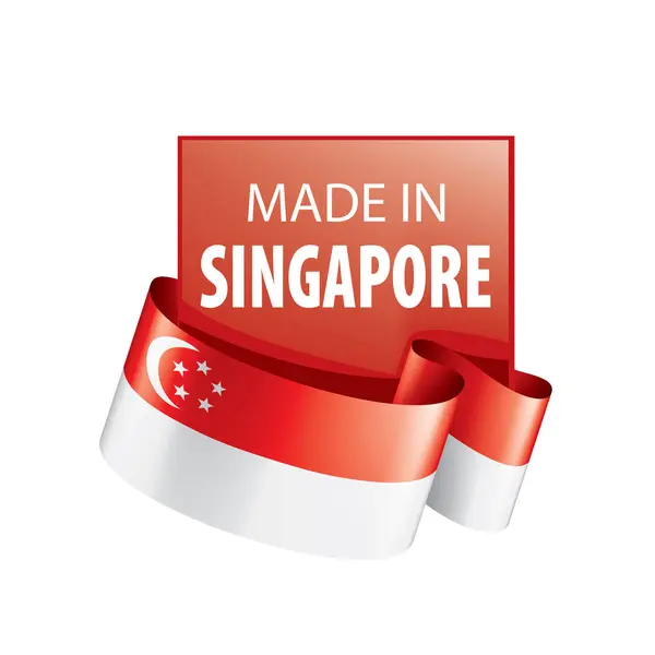 Bandera de Singapur, ilustración vectorial sobre fondo blanco. — Vector de stock