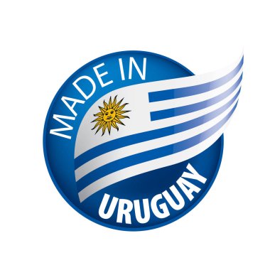 Uruguay bayrağı, beyaz arkaplanda vektör illüstrasyonu.