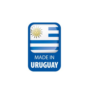 Uruguay bayrağı, beyaz arkaplanda vektör illüstrasyonu.