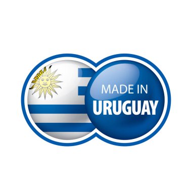 Uruguay bayrağı, beyaz arkaplanda vektör illüstrasyonu.