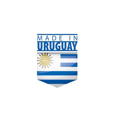 Uruguay bayrağı, beyaz arkaplanda vektör illüstrasyonu.