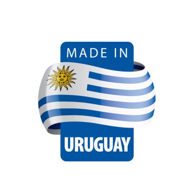 Uruguay bayrağı, beyaz arkaplanda vektör illüstrasyonu.