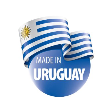 Uruguay bayrağı, beyaz arkaplanda vektör illüstrasyonu.