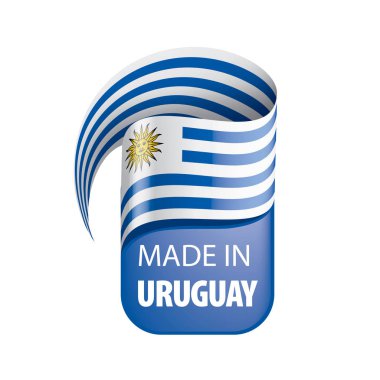 Uruguay bayrağı, beyaz arkaplanda vektör illüstrasyonu.