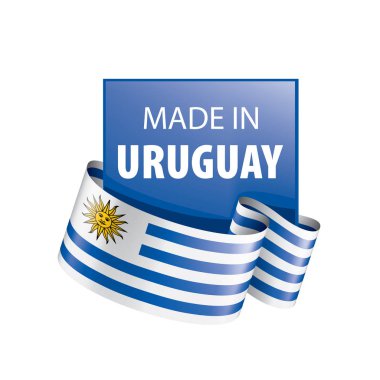 Uruguay bayrağı, beyaz arkaplanda vektör illüstrasyonu.