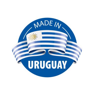Uruguay bayrağı, beyaz arkaplanda vektör illüstrasyonu.