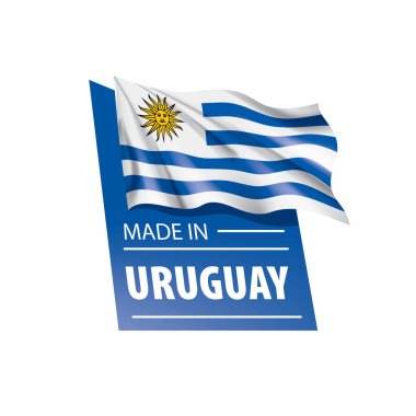 Uruguay bayrağı, beyaz arkaplanda vektör illüstrasyonu.