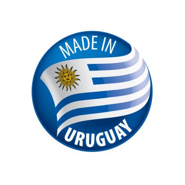 Uruguay bayrağı, beyaz arkaplanda vektör illüstrasyonu.