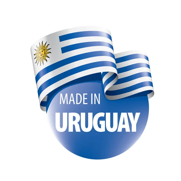 Bandera de Uruguay, ilustración vectorial sobre fondo blanco. — Archivo Imágenes Vectoriales