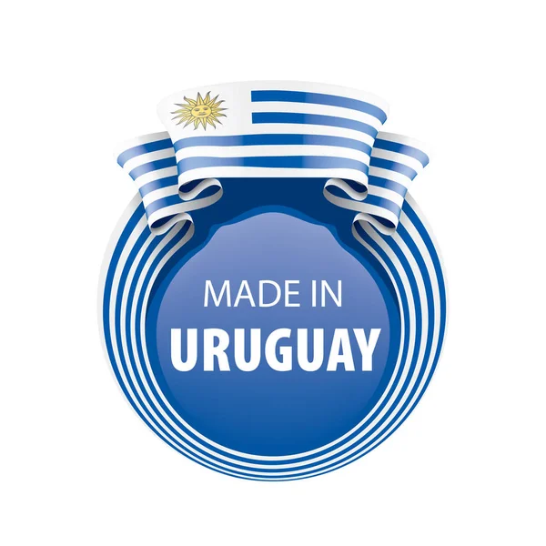 Bandera de Uruguay, ilustración vectorial sobre fondo blanco. — Archivo Imágenes Vectoriales