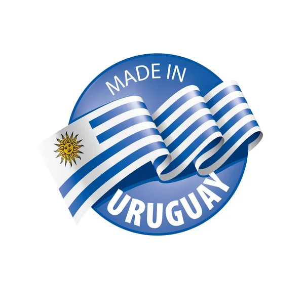 Σημαία Ουρουγουάης, διανυσματική απεικόνιση σε λευκό φόντο. — Διανυσματικό Αρχείο