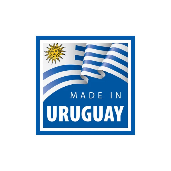 Bandera de Uruguay, ilustración vectorial sobre fondo blanco. — Archivo Imágenes Vectoriales