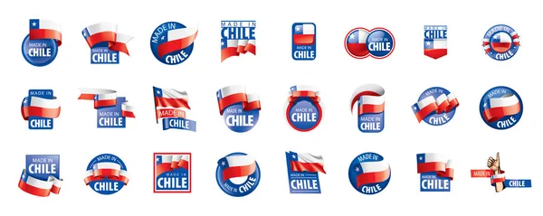 Σημαία Χιλής, διανυσματική απεικόνιση σε λευκό φόντο. — Διανυσματικό Αρχείο