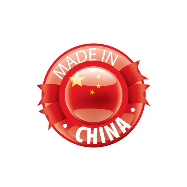 Chińska flaga, ilustracja wektora na białym tle. — Wektor stockowy
