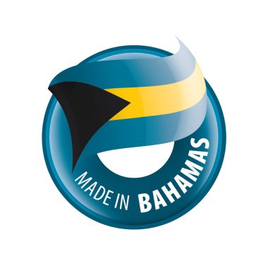Bahamalar bayrağı, beyaz arkaplanda vektör illüstrasyonu