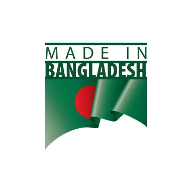 Bangladeş bayrağı, beyaz arkaplanda vektör illüstrasyonu