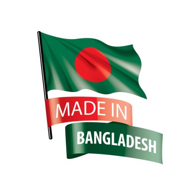 Bangladeş bayrağı, beyaz arkaplanda vektör illüstrasyonu