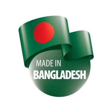 Bangladeş bayrağı, beyaz arkaplanda vektör illüstrasyonu