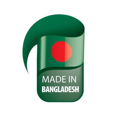 Bangladeş bayrağı, beyaz arkaplanda vektör illüstrasyonu
