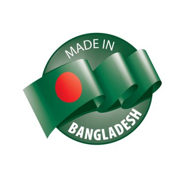 Bangladeş bayrağı, beyaz arkaplanda vektör illüstrasyonu
