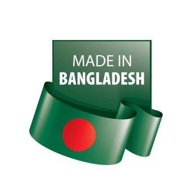 Bangladeş bayrağı, beyaz arkaplanda vektör illüstrasyonu