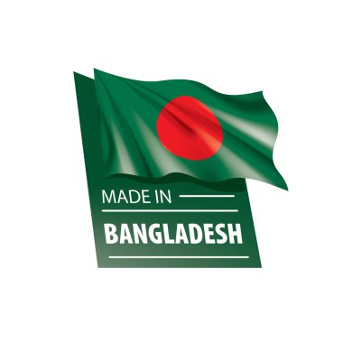 Bangladeş bayrağı, beyaz arkaplanda vektör illüstrasyonu