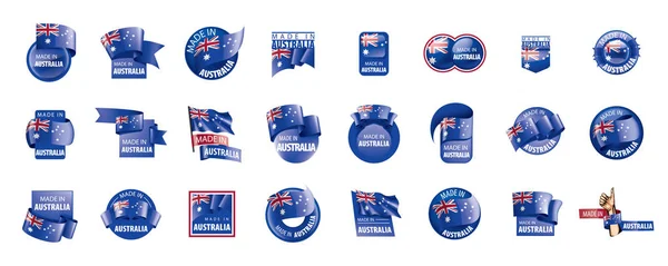 Σημαία Αυστραλίας, διανυσματική απεικόνιση σε λευκό φόντο. — Διανυσματικό Αρχείο