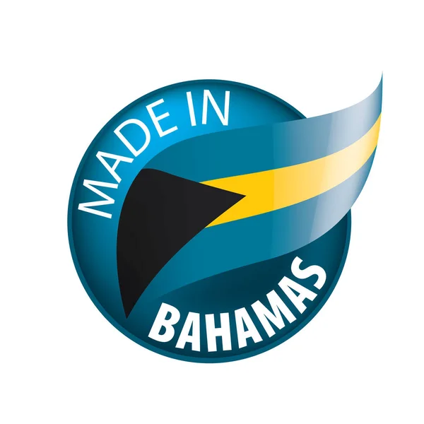 Bahamská vlajka, vektorová ilustrace na bílém pozadí — Stockový vektor