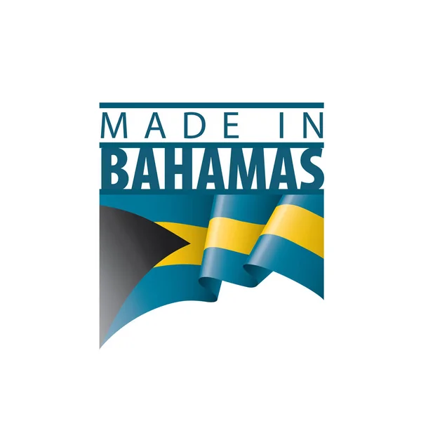 Bahamská vlajka, vektorová ilustrace na bílém pozadí — Stockový vektor