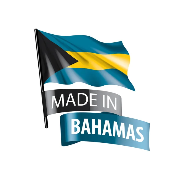 Bandera de Bahamas, ilustración vectorial sobre fondo blanco — Vector de stock