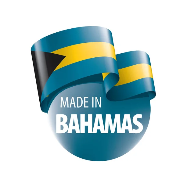 Bandera de Bahamas, ilustración vectorial sobre fondo blanco — Vector de stock